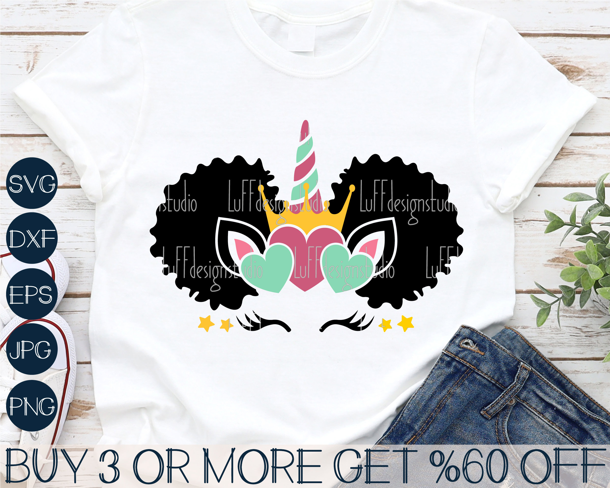 Afro Unicorn Face SVG Black Girl Unicorn SVG Princess Black Etsy