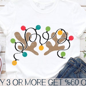 Rentier-Geweih SVG, Weihnachtslichter SVG, Weihnachten SVG, Shirt, Png, Dxf, SVG-Dateien für Cricut, Silhouette, Sublimation Designs Downloads