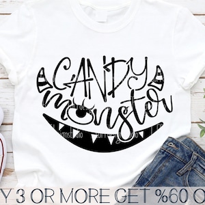 Candy Monster SVG: Lustiges Halloween-Design (Digitaler Download)