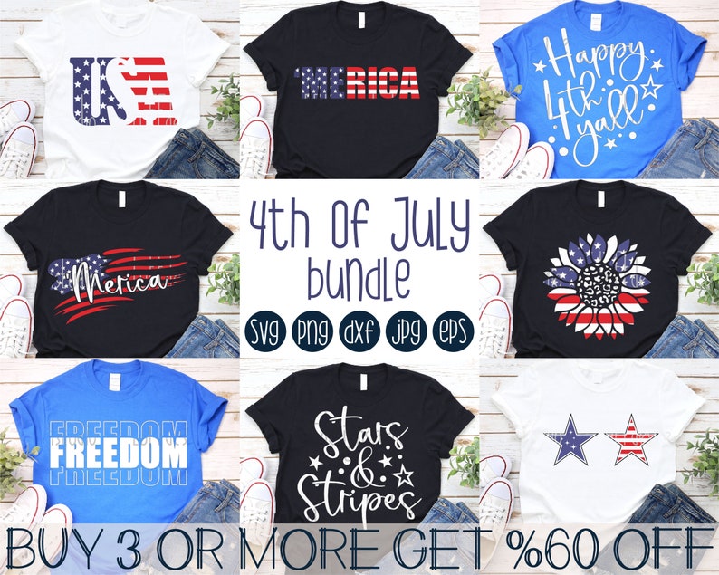 4th of July SVG Bundle, Patriotic SVG, American Flag SVG, Merica Svg ...