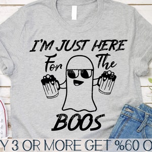 Sono qui solo per i Boos SVG, Ragazzi divertenti Halloween SVG, Fantasma SVG, Birra SVG, Boo SVG, Png, File per Cricut, Download di disegni per sublimazione