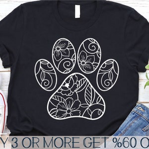 Floral Pfotenabdruck SVG, Hund Mama SVG, Katzenliebhaber SVG, Bärentatze SVG, beliebte Png, SVG-Dateien für Cricut, Silhouette, Sublimation Designs Downloads