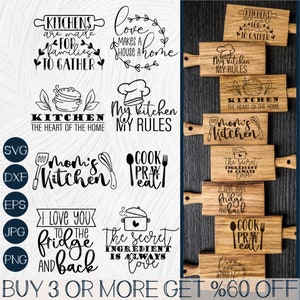 Planche à découper SVG, cuisine drôle disant SVG, SVG Glowforge, Svg laser, Png, citations fichiers Svg pour Cricut, téléchargements de dessins par sublimation
