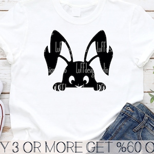 Peek A Boo Bunny SVG, SVG di Pasqua per bambini, Maglietta di Pasqua divertente SVG, Primavera SVG, Coniglio Png, File SVG per Cricut, Download di disegni per sublimazione