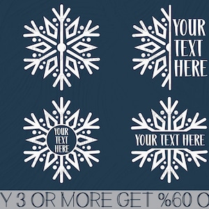Gesplitste sneeuwvlok SVG, sneeuwvlok monogram SVG, winter SVG, gepersonaliseerde sneeuwvlok Svg, Png, Svg-bestand voor Cricut, sublimatie ontwerpen downloads