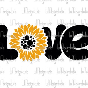 Sunflower SVG, Love SVG, Valentine SVG, Sunflower Png, Valentines Day ...