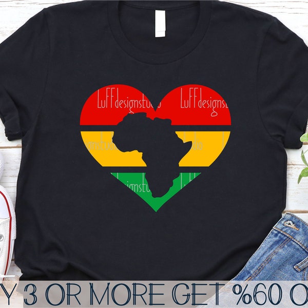 Juneteenth Svg, Africa Heart SVG, Black History SVG, Black Girl Shirt Svg, Blm Png, Svg Files For Cricut, Sublimation Designs Downloads