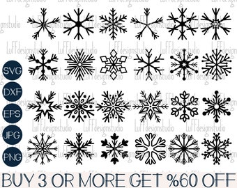 Snowflake SVG, Christmas SVG, Snowflakes Bundle SVG, Snow Flake Png, Winter, Snow, Clipart, Files For Cricut, Sublimation Designs Downloads