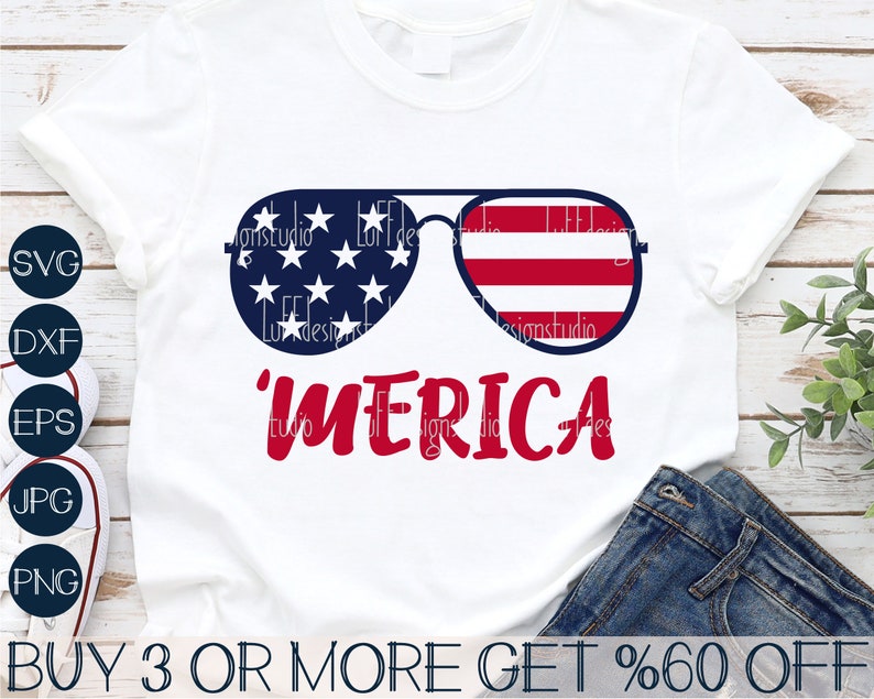 Download Merica SVG American Flag Sunglasses SVG Veterans Day SVG ...
