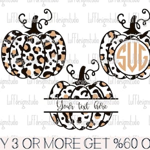 Leopard Pumpkin SVG Bundle: Fall Monogram Design (Digital Download)