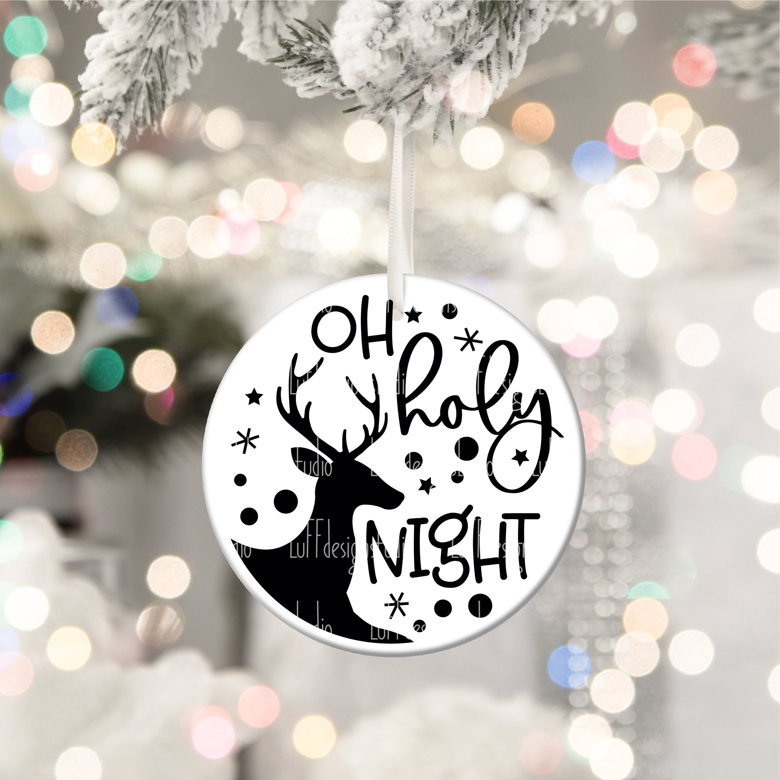 Christmas Ornament SVG Bundle Round Ornament SVG Acrylic Etsy