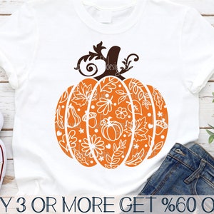 Pumpkin SVG, Fall SVG, Halloween SVG, Thanksgiving Svg, Swirly Pumpkin Png, Wild Flowers, Files for Cricut, Sublimation Designs Downloads