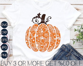 Kürbis SVG, Herbst SVG, Halloween SVG, Erntedank, Swirly Kürbis Png, Wildblumen, Dateien für Cricut, Sublimation Designs Downloads