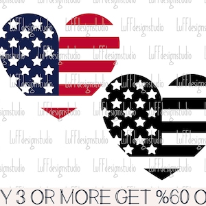 Bandera estadounidense SVG, 4 de julio SVG, bandera estadounidense en forma de corazón SVG, Svg patriótico, Svg del Día de los Caídos, Png, Archivos para Cricut, Descargas de diseños de sublimación