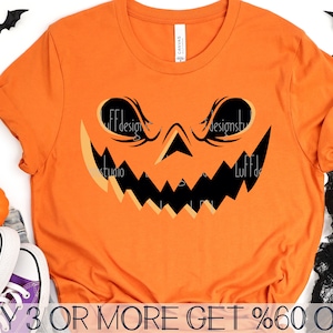 Scary Pumpkin Face SVG, Jack O Lantern SVG, Boys Halloween SVG, Spooky Svg, Pumpkin Svg, Png, File For Cricut, Sublimation Designs Downloads