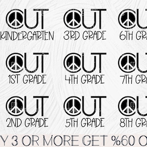 Field Day Svg, Last Day of School SVG, Peace Out School SVG-bundel, afstuderen SVG, png, svg-bestanden voor de Cricut, sublimatie ontwerpen downloads