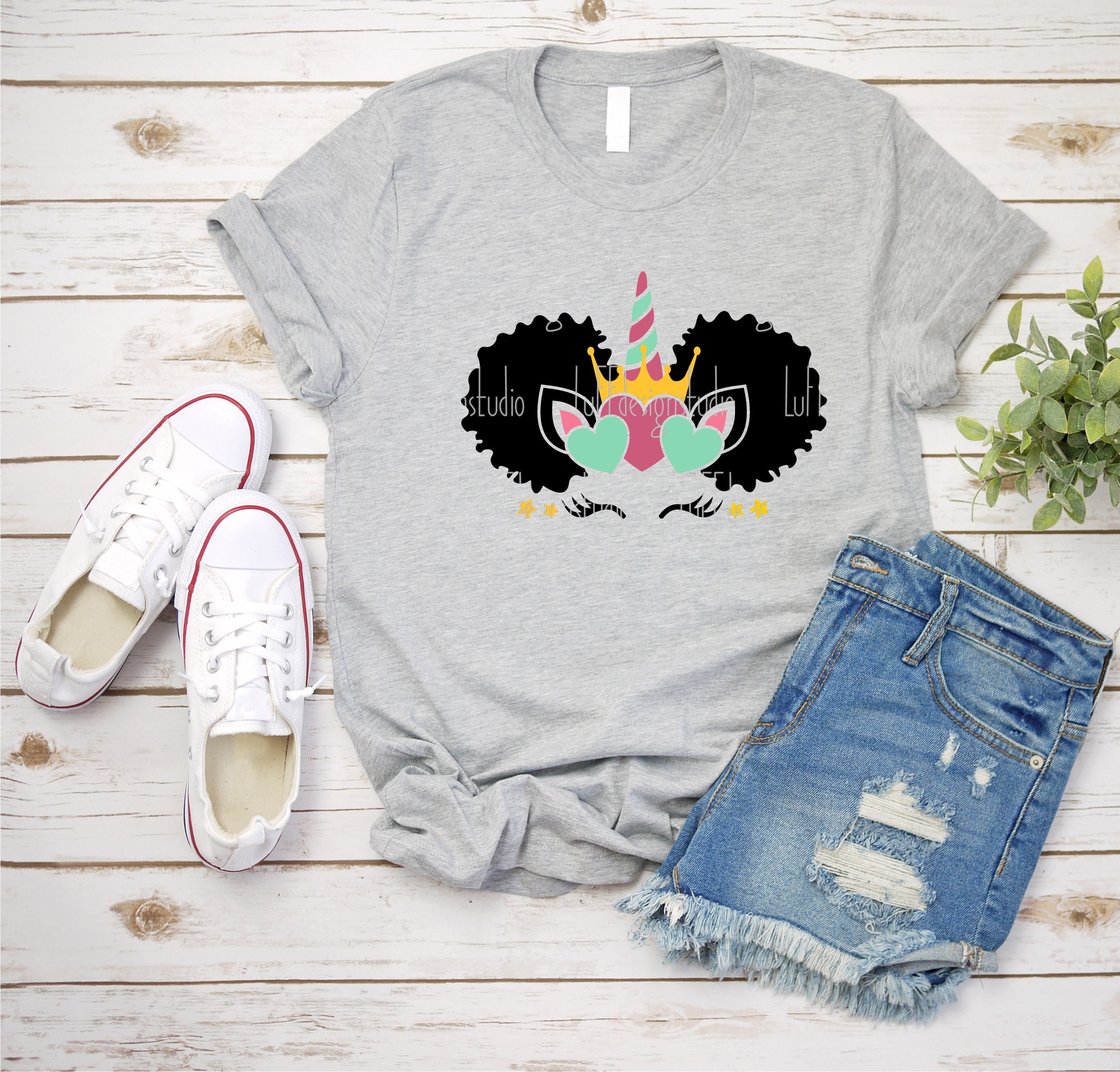 Afro Unicorn Face SVG Black Girl Unicorn SVG Princess Black Etsy