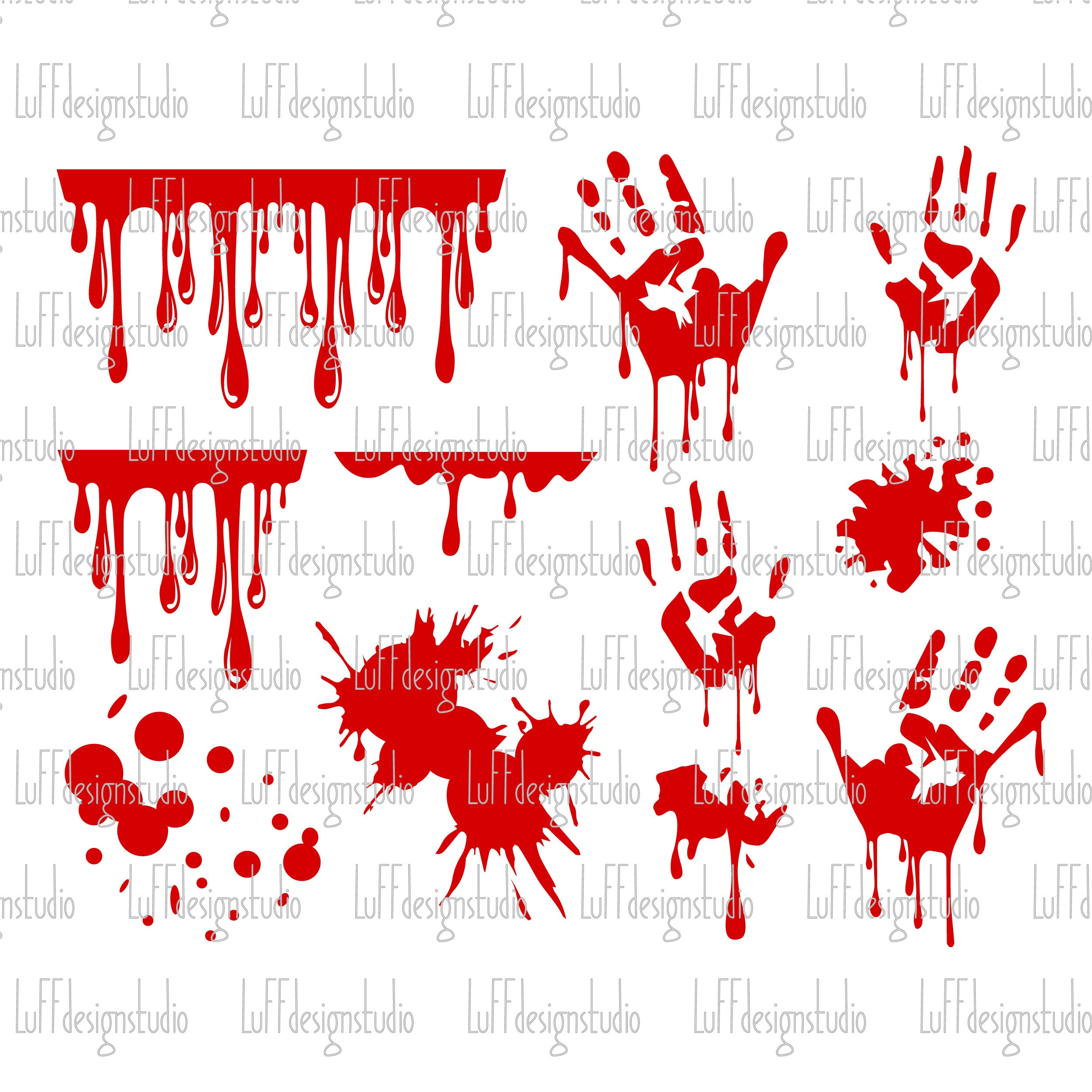 Blood Splatter SVG Halloween SVG Bloody Handprint Drips SVG - Etsy