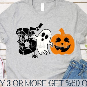 Boo SVG, Halloween SVG, Ghost SVG, Spooky Svg, Pumpkin Svg, Spider Web Svg, Bat Svg, Png, Svg File for Cricut, Sublimation Designs Downloads