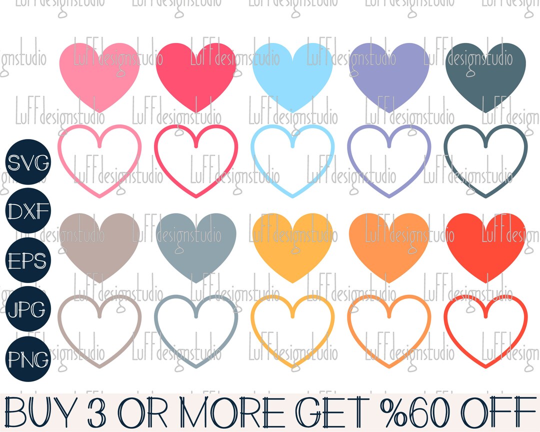 Heart SVG Bundle, Heart Png, Valentines Day Svg, Valentine Hearts Svg ...