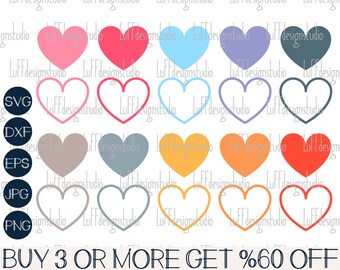 Heart SVG Bundle, Heart Png, Valentines Day Svg, Valentine Hearts Svg, Heart Dxf, Png, Svg Files For Cricut, Sublimation Designs Downloads