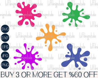 Paint SVG, Splatter SVG, Paint Splatters SVG, Paint Splat, Splash, Png, Files For Cricut Design, Silhouette, Sublimation Designs Downloads