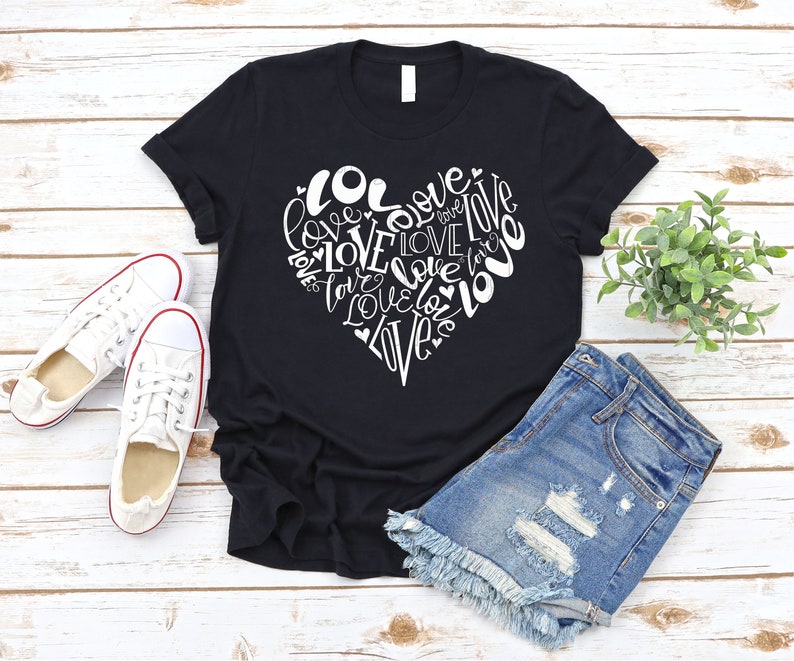 Valentine Heart SVG, Love Heart SVG, Love SVG, Valentines Svg, Heart Png, Shirt Svg, Svg Files For Cricut, Sublimation Designs Downloads image 3