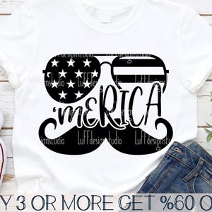 Merica SVG, lustige 4. Juli SVG, Flagge Sonnenbrille SVG, Juli Vierte Shirt SVG, Png, SVG-Dateien für Cricut, Sublimation Designs Downloads