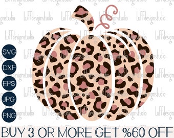 Leopard Pumpkin SVG, Fall SVG, Pumpkin SVG, Cheetah Pumpkin Png, Thanksgiving, Halloween, Svg File for Cricut, Sublimation Designs Downloads