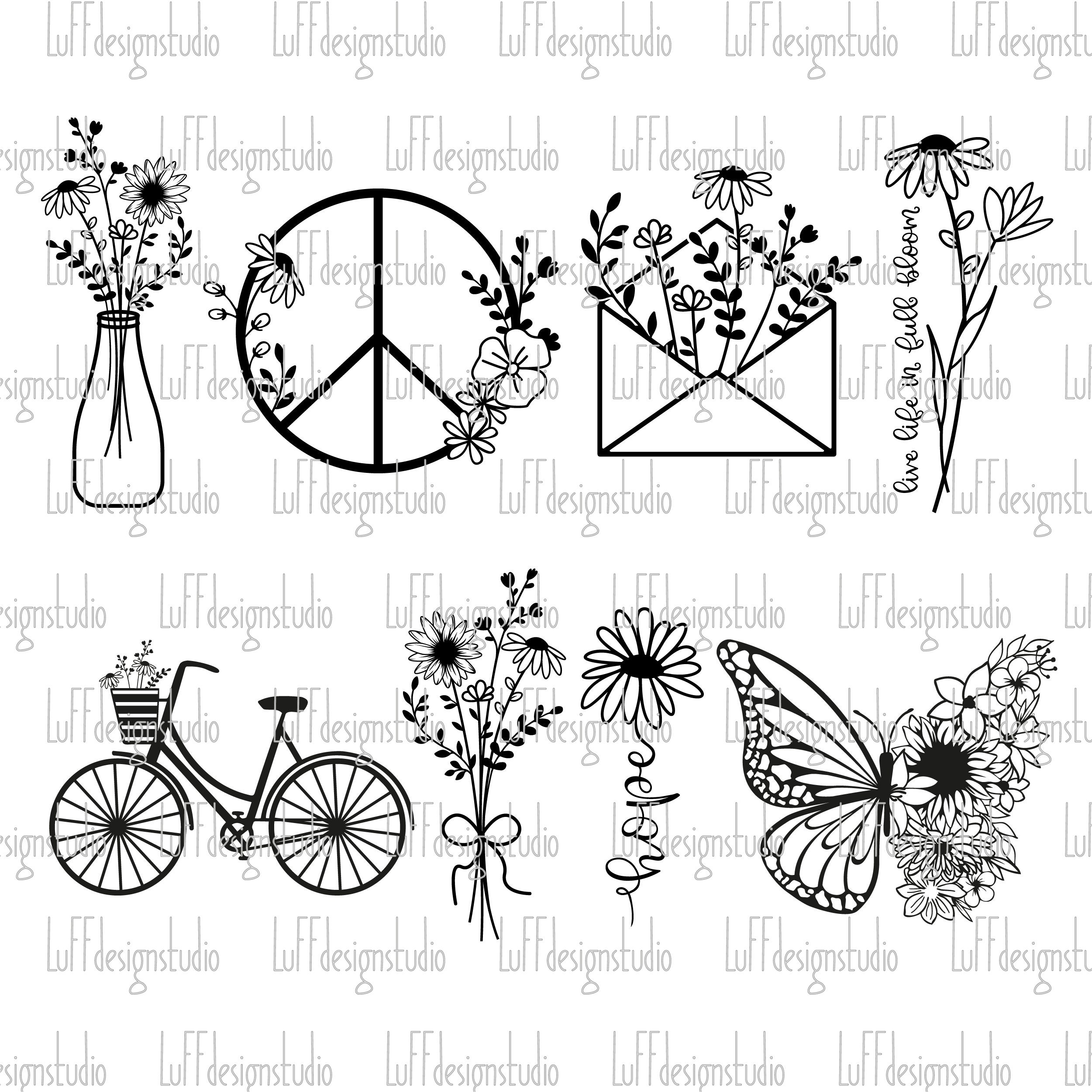 Spring SVG, Easter SVG, Boho SVG, Wildflower Svg, Easter Svg, Flowers ...