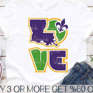 Mardi Gras SVG, SVG amour, La Nouvelle-Orléans SVG, Svg Louisiane, Svg fleur de lys, chemise drôle Svg, fichiers pour Cricut, téléchargements de dessins par sublimation