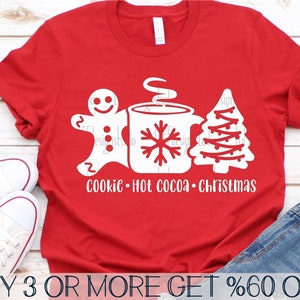 Gingerbread SVG, Hot Cocoa SVG, Funny Christmas Shirt SVG, Christmas Tree Svg, Png, Svg Files For Cricut, Sublimation Designs Downloads