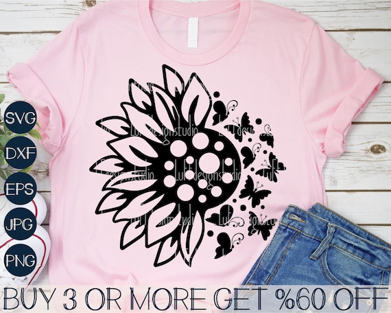 Free Free 194 Sunflower Half Butterfly Half Flower Svg SVG PNG EPS DXF File