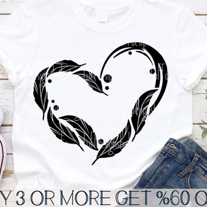 Valentijn hart SVG, veren SVG, Valentijnsdag SVG, veren hart png, liefde Svg, png, Svg-bestanden voor de Cricut, sublimatie ontwerpen downloads