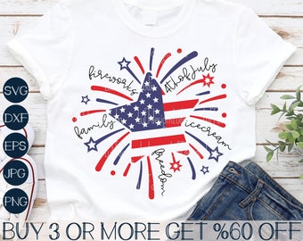 4th of July Svg Png, Firework SVG, Fourth of July SVG, American Flag Star Png, Popular Svg Files For Cricut, Sublimation Designs Downloads