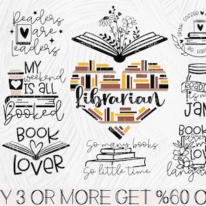 Reading SVG, Bookworm SVG, Book Lover SVG, Back To School Svg, Librarian Svg, Bookish Png, Files For Cricut, Sublimation Designs Downloads