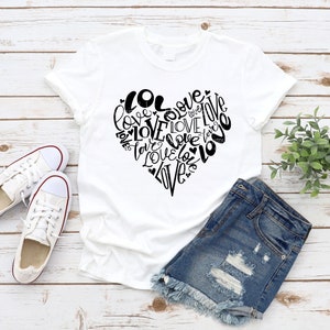 Valentine Heart SVG, Love Heart SVG, Love SVG, Valentines Svg, Heart Png, Shirt Svg, Svg Files For Cricut, Sublimation Designs Downloads image 4