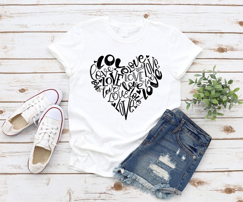 Valentine Heart SVG, Love Heart SVG, Love SVG, Valentines Svg, Heart Png, Shirt Svg, Svg Files For Cricut, Sublimation Designs Downloads image 4