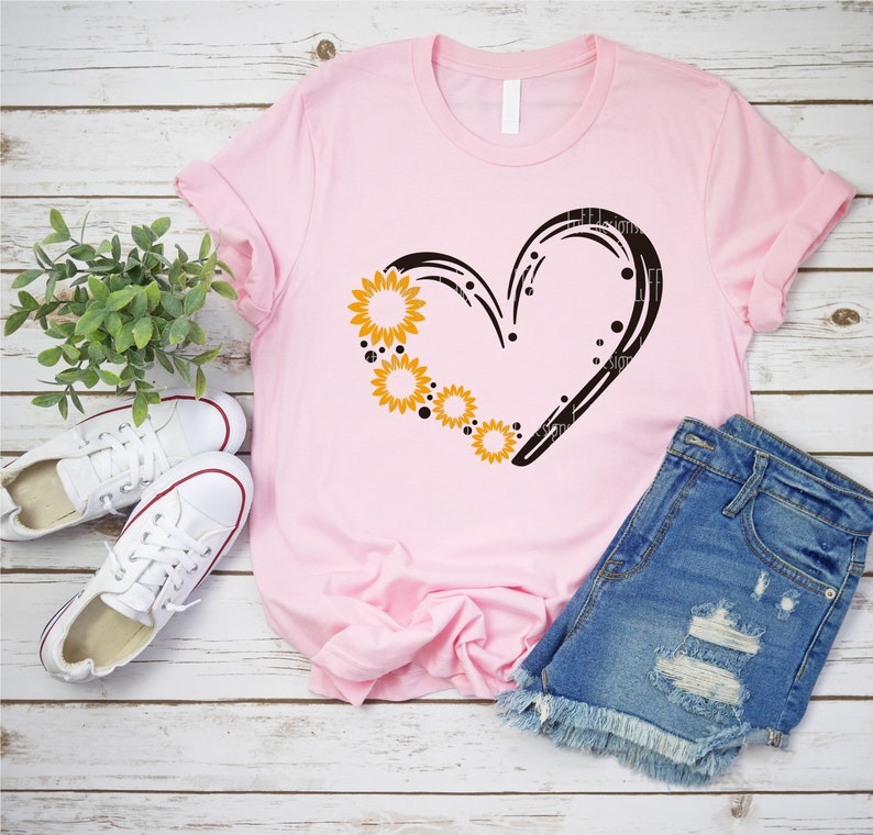 Download Sunflower Heart SVG Sunflower PNG Heart PNG Love Svg | Etsy