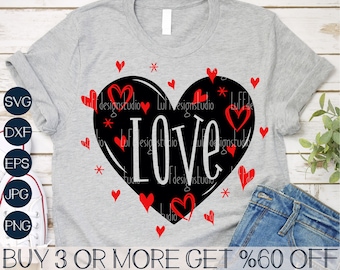 Love Heart SVG, Heart PNG, Valentines Day SVG, Love Svg, Valentine Shirt Svg, Popular, Svg Files For Cricut, Sublimation Designs Downloads