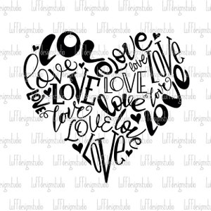 Valentine Heart SVG, Love Heart SVG, Love SVG, Valentines Svg, Heart Png, Shirt Svg, Svg Files For Cricut, Sublimation Designs Downloads image 7