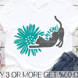 Katzenmutter SVG, Katzenliebhaber SVG, Katze mit Blumen SVG, Sonnenblume SVG, beliebt, Tier, Png, SVG-Dateien für Cricut, Sublimation Designs Downloads