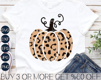 Leopard Pumpkin SVG, Fall SVG, Cheetah Pumpkin PNG, Halloween Svg, Thanksgiving, Print, Svg Files for Cricut, Sublimation Designs Downloads