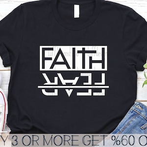 Fede sulla paura SVG, SVG cristiano, SVG religioso, Fede SVG, Scrittura SVG, Gesù SVG, Png, File per Cricut, Download di disegni per sublimazione