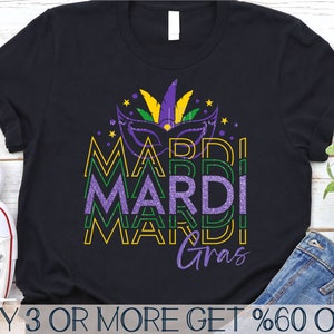 Mardi Gras SVG, glitter Mardi Gras Shirt PNG, masker SVG, Louisiana Svg, New Orleans Svg, Svg-bestanden voor Cricut, sublimatie ontwerp downloads