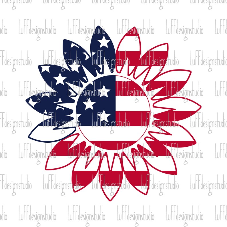 Download Sunflower SVG 4th of July SVG American Flag SVG Patriotic ...
