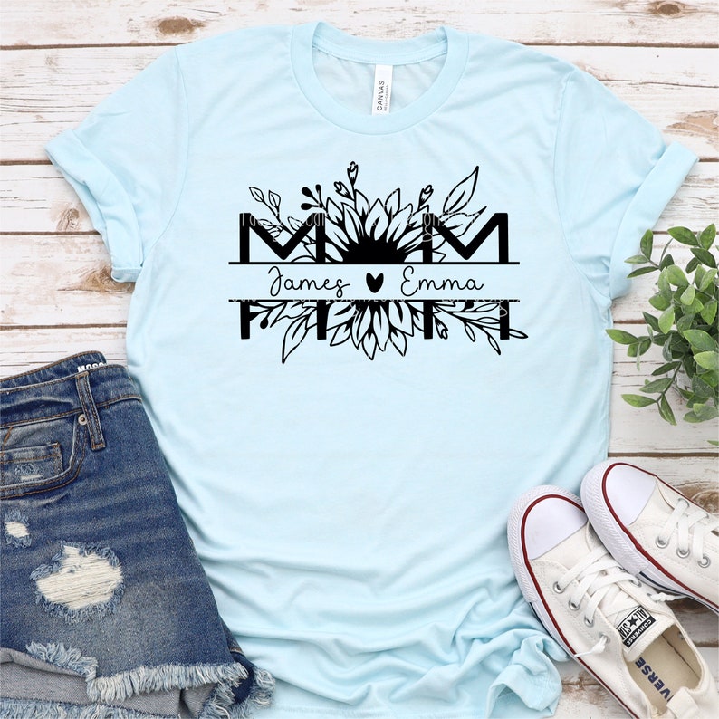 Blumen Mom SVG, Muttertag SVG, Sonnenblume SVG, Mom Leben SVG, Split Mom Shirt SVG, Nana Png, Dateien für Cricut, Sublimation Designs Downloads Bild 4