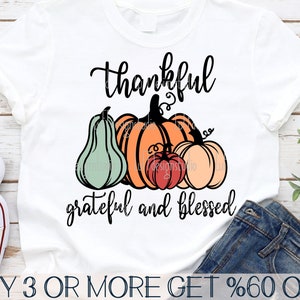 Pumpkin SVG, Fall SVG, Thankful Grateful Blessed SVG, Farmhouse, Halloween, Thanksgiving, Files for Cricut, Sublimation Designs Downloads