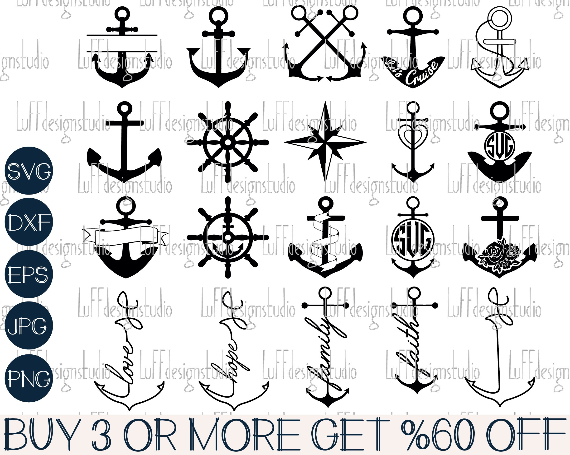 Download Anchor Svg Bundle Nautical Svg Ship Wheel Svg Compass Svg Etsy
