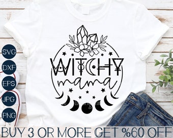 Witchy Mama SVG, Halloween Mom SVG, Spooky Mama SVG, Mystische Png-Dateien für Cricut, Sublimation Designs Downloads
